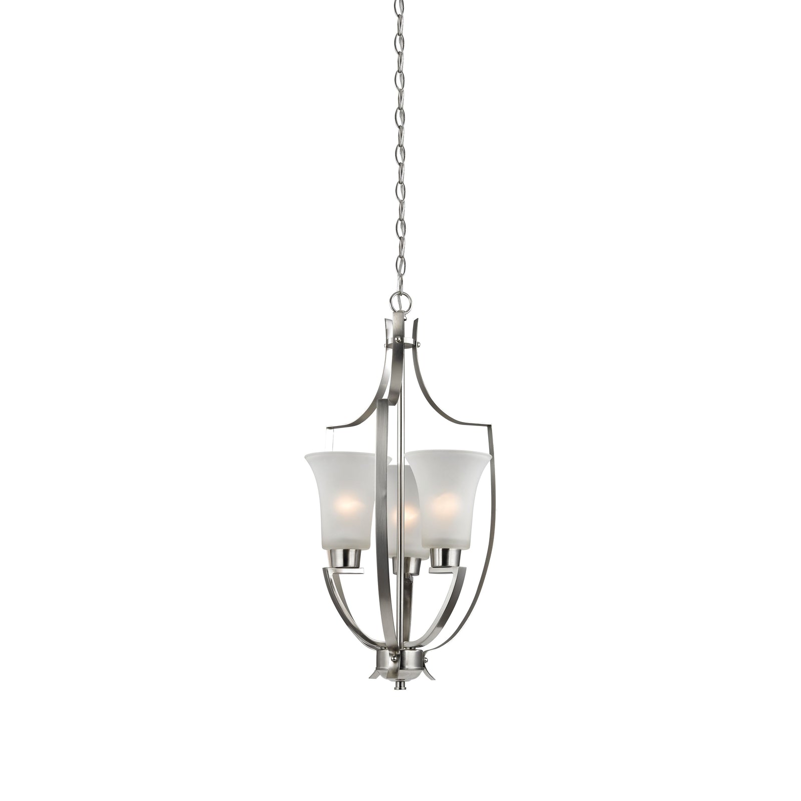 Foyer 15'' Wide 3-Light Pendant - Brushed Nickel