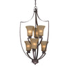 Foyer 21'' Wide 6-Light Chandelier - Oil Rubbed Bronze with Light Amber Glass