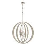 Retro Rings 26'' Wide 6-Light Chandelier - Sandy Beechwood