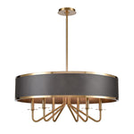 Engel 30'' Wide 6-Light Chandelier - Satin Brass with Ebony