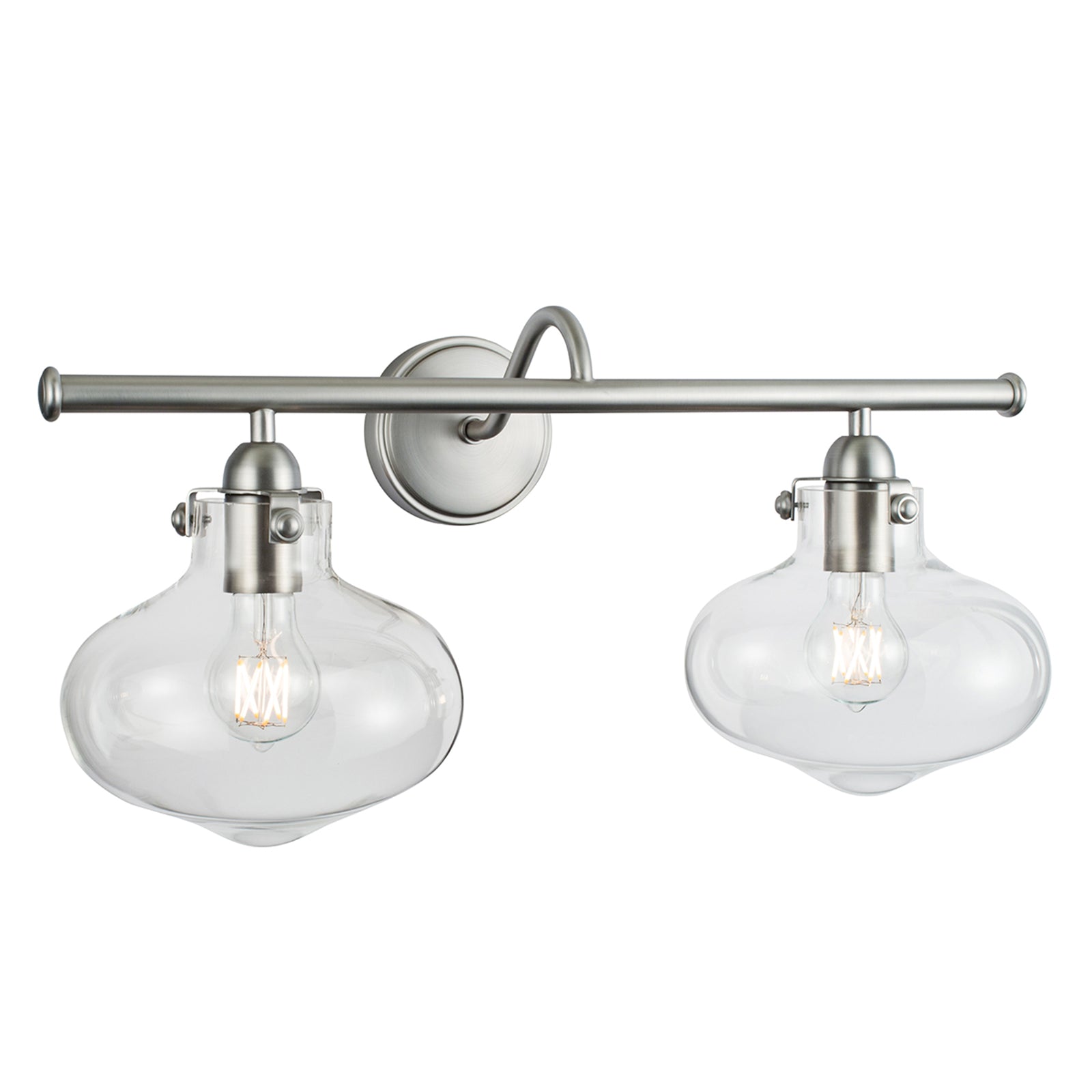 Clara 9'' Wide 2-Light Vanity Light - Brushed Nickel