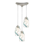 Turbulence 12'' Wide 3-Light Pendant - Satin Nickel