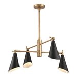 Luca 26'' Wide 4-Light Chandelier - Natural Brass