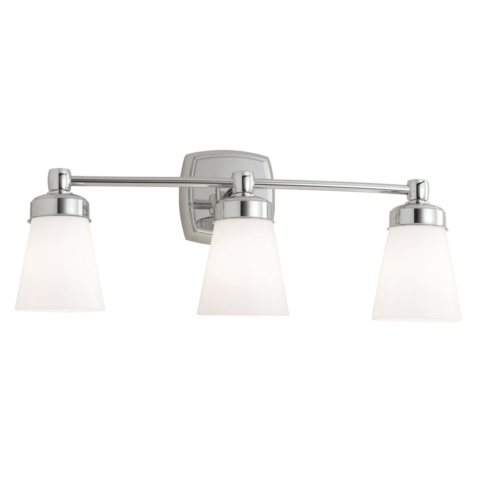 Soft Square 22.25'' Wide 3-Light Vanity Light - Chrome
