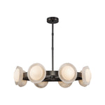 Alonso 37-in Urban Bronze/Alabaster LED Chandeliers