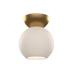 Arcadia 6-in Brushed Gold/Opal Glass 1 Light Semi Flush Mount