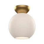Arcadia 8-in Brushed Gold/Opal Glass 1 Light Semi Flush Mount