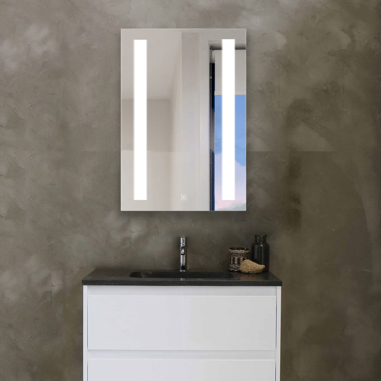 전기 거울 상승 23.25" x 30" 조명이 있는 약품 캐비닛