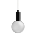Globe Small 3" Frosted Acrylic Single Pendant - Matte Black Socket