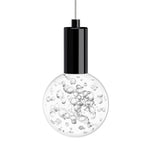 Globe Small 5" Clear Acrylic Single Pendant - Matte Black Socket