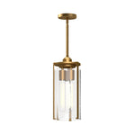 Belmont 7-in Aged Gold/Clear Water Glass 3 Lights Pendant