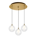 Bolla 12-in Brushed Gold 3-Light Multi Pendant