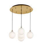 Bolla 16-in Brushed Gold/Opal Glass 5-Light Multi Pendant