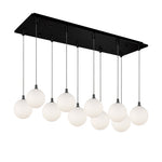 Bolla 29-in Black/Opal Glass 10-Light Multi Pendant