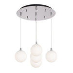 Bolla 16-in Chrome/Opal Glass 5-Light Multi Pendant
