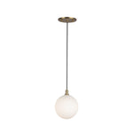 Bolla 5-in Brushed Gold/Opal Glass LED Pendant