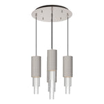 Bordeaux 15-In Brushed Nicket/Clear Ribbed Glass 5-Light Multi Pendant