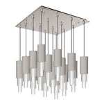 Bordeaux 20-in Brushed Nicket/Clear Ribbed Glass 16-Light Multi Pendant