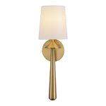 Bridgette 16-in Brushed Gold/White Linen Socket Wall/Vanity Light