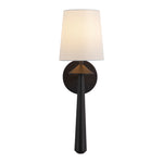 Bridgette 16-in Matte Black/White Linen Socket Wall/Vanity Light