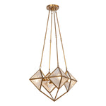 Cairo 21-in Ribbed Glass/Vintage Brass 4 Lights Chandeliers