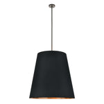 Calor 30-in Black Linen With Gold Parchment/Urban Bronze 3 Lights Pendant