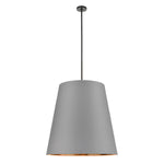 Calor 30-in Gray Linen Withgold Parchmen/Urban Bronze 3 Lights Pendant