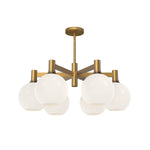 Castilla 29-in Aged Gold/Opal Matte Glass 6 Lights Chandeliers