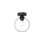 Castilla 8-in Clear Glass/Matte Black 1 Light Flush Mount