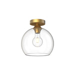 Castilla 10-in Aged Gold/Clear Glass 1 Light Flush Mount