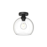 Castilla 10-in Clear Glass/Matte Black 1 Light Flush Mount