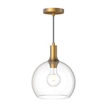 Castilla 10-in Aged Gold/Clear Glass 1 Light Pendant