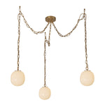 Cherise Brushed Gold/Glossy Ribbed Opal Glass Socket 7-in Multi Pendant