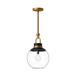 Copperfield 12-in Aged Gold/Clear Glass 1 Light Pendant