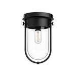 Cyrus 8-in Clear Glass/Matte Black 1 Light Flush Mount