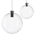 Sphere 12" Clear Glass Pendant - Black Socket