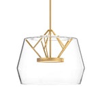 Deco 18-in Clear/Brushed Gold LED Pendant