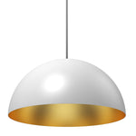Domos 16" Pendant - White w/Gold Interior - E26 Socket