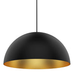 Domos 20" Pendant - Black w/Gold Interior - E26 Socket