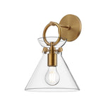 Emerson 9-in Aged Gold/Clear 1 Light Wall/Vanity