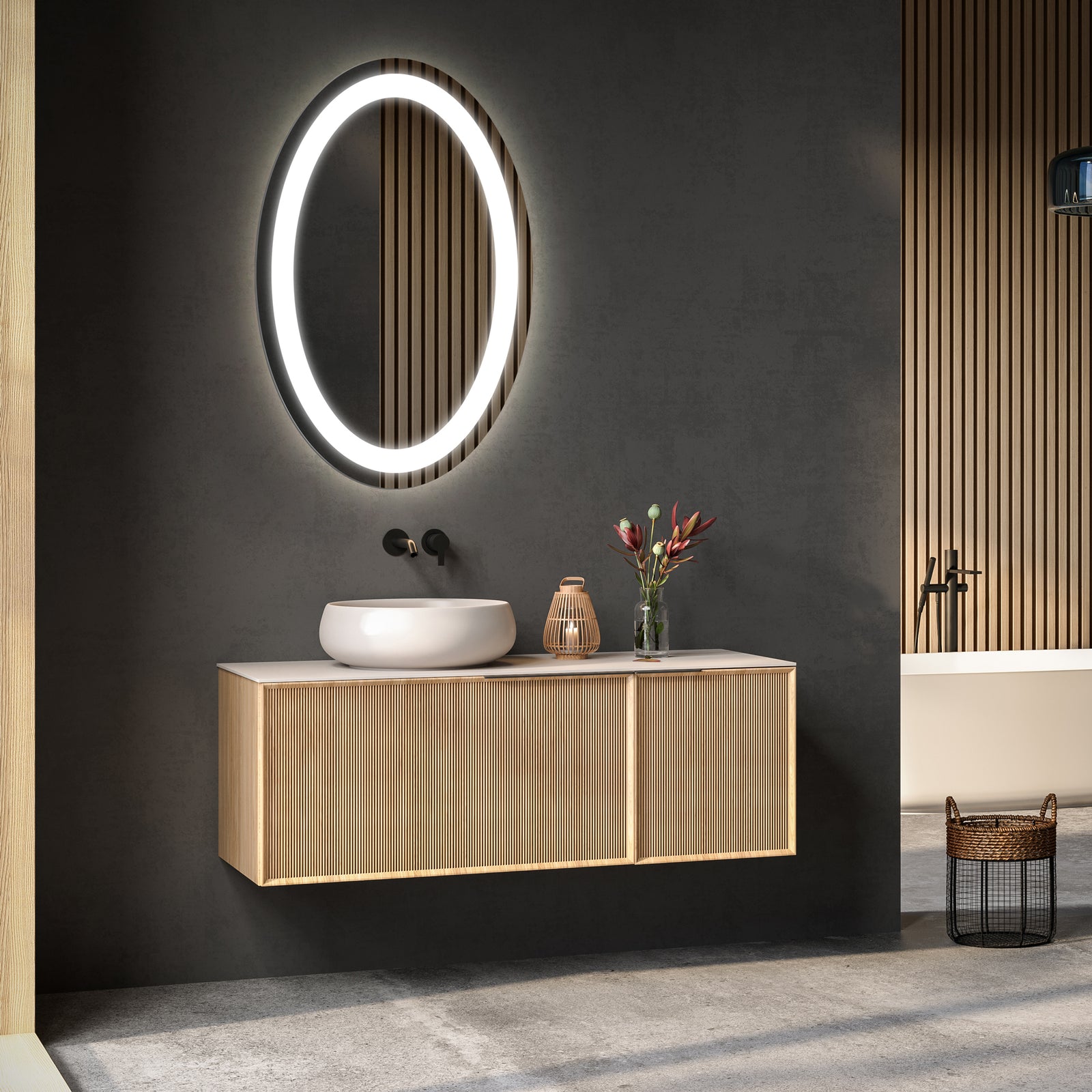 Electric Mirror Eternity 21" x 30" Oval LED Lighted Mirror