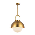 Harper 16-in Aged Gold/Opal Matte Glass 1 Light Pendant