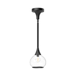 Hazel 6-in Clear Glass/Matte Black 1 Light Pendant