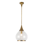 Hazel 14-in Aged Gold/Clear Glass 1 Light Pendant