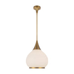 Hazel 14-in Aged Gold/Opal Matte Glass 1 Light Pendant