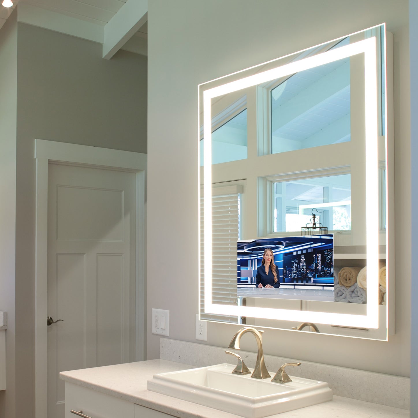 Electric Mirror Integrity 36" x 42" LED 조명 거울, 21.5" HDTV