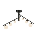 Cypress 24-in Black/Opal Glass LED Semi-Flush