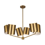 Keiko 30-in Brushed Gold 6 Lights Chandelier