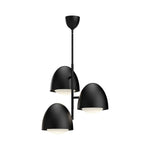 Kenji 24-in Matte Black/Opal Matte Glass 3 Lights Chandeliers