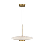 Kyoto 17-in Vintage Brass/Glossy Opal Glass LED Pendant